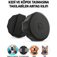 Conocer Kedi-Köpek Tasması Uyumlu Airtag Kılıfı Tam Koruma Klasik Yumuşak Soft Silikon Tam Uyumlu Airtag 1-2 Köşeli Siyah