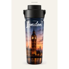 Suhvee London Dünya Şehirleri Temalı 500 ml Çift Cidarlı Paslanmaz Çelik Termos