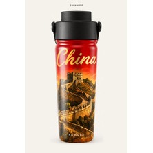 Suhvee China Ülke Temalı 500 ml Çift Cidarlı Paslanmaz Çelik Termos