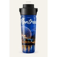 Suhvee Montreal Gece Şehir Manzaralı 500 ml Çift Cidarlı Paslanmaz Çelik Termos