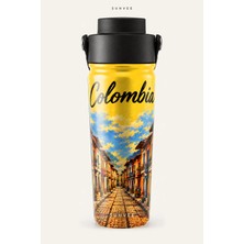 Suhvee Colombia Ülke Temalı 500 ml Çift Cidarlı Paslanmaz Çelik Termos