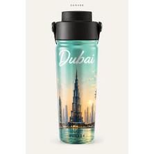 Suhvee Dubai Dünya Şehirleri Temalı 500 ml Çift Cidarlı Paslanmaz Çelik Termos