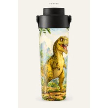 Suhvee Sarı T-Rex Dinozor Temalı 500 ml Çift Cidarlı Paslanmaz Çelik Termos