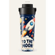 Suhvee To The Moon Çocuk Temalı 500 ml Çift Cidarlı Paslanmaz Çelik Termos