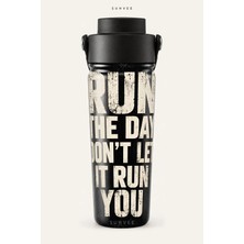 Suhvee Run The Day Don't Let It Run You 500 ml Çift Cidarlı Paslanmaz Çelik Spor Termos