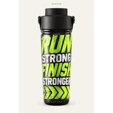Suhvee Run Strong Finish Stronger 500 ml Çift Cidarlı Paslanmaz Çelik Spor Termos