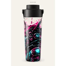 Suhvee Neon Zırh Siber Neon Temalı 500 ml Çift Cidarlı Paslanmaz Çelik Termos