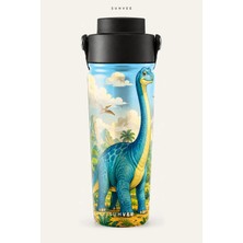 Suhvee Uzun Boyunlu ve Pterodaktil Dinozor Temalı 500 ml Çift Cidarlı Paslanmaz Çelik Termos