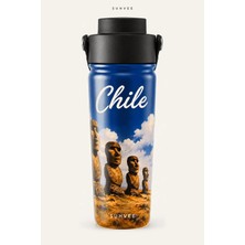 Suhvee Chile Ülke Temalı 500 ml Çift Cidarlı Paslanmaz Çelik Termos