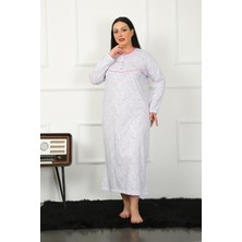 Mestore Moda Çizgi Big Uzun Kol Fuşya Anne Gecelik 1359