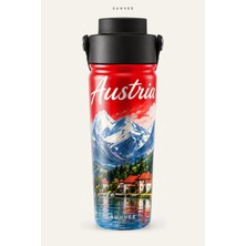 Suhvee Austria Ülke Temalı 500 ml Çift Cidarlı Paslanmaz Çelik Termos