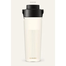Suhvee Altın Çizgiler Minimal Temalı 500 ml Çift Cidarlı Paslanmaz Çelik Termos