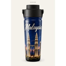 Suhvee Malaysia Ülke Temalı 500 ml Çift Cidarlı Paslanmaz Çelik Termos