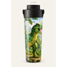 Suhvee Yeşil T-Rex Dinozor Temalı 500 ml Çift Cidarlı Paslanmaz Çelik Termos