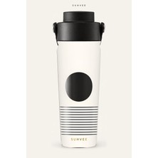 Suhvee Siyah Güneş Minimal Temalı 500 ml Çift Cidarlı Paslanmaz Çelik Termos