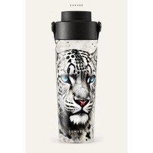 Suhvee Kar Leoparı Vahşi Hayvan Temalı 500 ml Çift Cidarlı Paslanmaz Çelik Termos