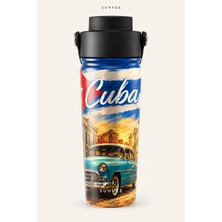 Suhvee Cuba Ülke Temalı 500 ml Çift Cidarlı Paslanmaz Çelik Termos