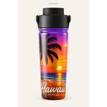 Suhvee Hawaii Ülke Temalı 500 ml Çift Cidarlı Paslanmaz Çelik Termos