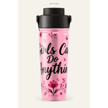 Suhvee Girls Can Do Anything Kadın Temalı 500 ml Çift Cidarlı Paslanmaz Çelik Termos