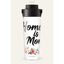 Suhvee Home Is Mom Anneler Günü Temalı 500 ml Çift Cidarlı Paslanmaz Çelik Termos