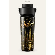 Suhvee Dubai Pop Art Şehir Temalı 500 ml Çift Cidarlı Paslanmaz Çelik Termos