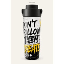 Suhvee Don't Follow Them Create Sokak Stili 500 ml Çift Cidarlı Paslanmaz Çelik Termos