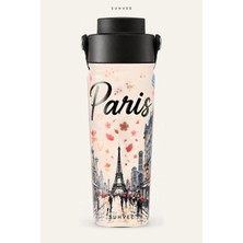 Suhvee Paris Pop Art Şehir Temalı 500 ml Çift Cidarlı Paslanmaz Çelik Termos