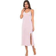Mestore Moda Çizgi Bayan Ip Askılı Uzun Gecelik 900