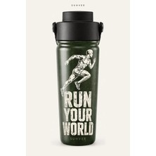 Suhvee Run Your World 500 ml Çift Cidarlı Paslanmaz Çelik Spor Termos