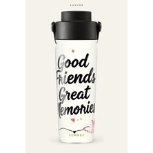 Suhvee Good Friends Great Memories Arkadaşlık Temalı 500 ml Çift Cidarlı Paslanmaz Çelik Termos