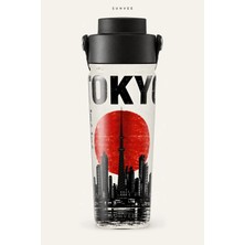 Suhvee Tokyo Şehir Temalı 500 ml Çift Cidarlı Paslanmaz Çelik Termos
