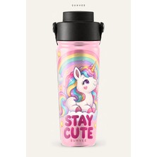 Suhvee Stay Cute Çocuk Temalı 500 ml Çift Cidarlı Paslanmaz Çelik Termos