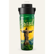 Suhvee Brasil Ülke Temalı 500 ml Çift Cidarlı Paslanmaz Çelik Termos
