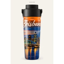 Suhvee Brisbane Gece Şehir Manzaralı 500 ml Çift Cidarlı Paslanmaz Çelik Termos