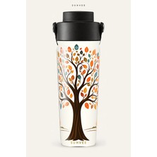 Suhvee Sonbahar Ağacı Sanat Temalı 500 ml Çift Cidarlı Paslanmaz Çelik Termos