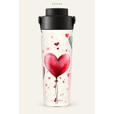 Suhvee Kalp Balon Sevgililer Günü Temalı 500 ml Çift Cidarlı Paslanmaz Çelik Termos