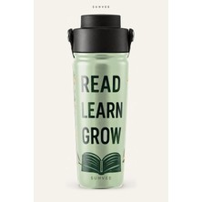 Suhvee Read Learn Grow Kitap Temalı 500 ml Çift Cidarlı Paslanmaz Çelik Termos