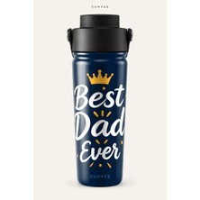Suhvee Best Dad Ever Babalar Günü Temalı 500 ml Çift Cidarlı Paslanmaz Çelik Termos