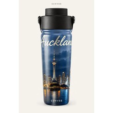 Suhvee Auckland Gece Şehir Manzaralı 500 ml Çift Cidarlı Paslanmaz Çelik Termos