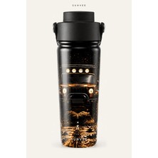 Suhvee Gece Farları Off-Road Temalı 500 ml Çift Cidarlı Paslanmaz Çelik Termos