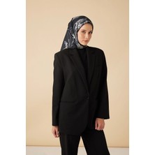 Maisa Cevlan Mulberry Ipek Eşarp 90*90 cm - Koyu Mavi 4807
