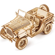 Kawin Rokr 3D Puzzle Express Buharlı Lokomotif Ahşap Yapboz Model Binası - Lokomotif Ahşap Kiti - Gençler ve Yetişkinler Için Noel Doğum Günü Hediyesi (Ordu Saha Arabası)