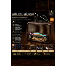 Mobee Retro Nostaljik Radyo Güneş Enerjili Fenerli Bluetooth Hoparlör Usb/sd Mp3 Müzik Çalar YG-7082BTS