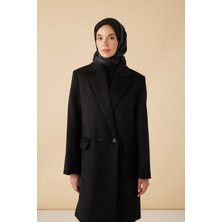 Maisa Hale Tivil Ipek Eşarp 90*90 cm - Siyah Gri 9730