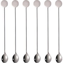 Kawin Chavin 6 Adet 304 Çelik 21 cm Kokteyl Kahve Latte Karıştırma Barmen Kaşığı CIN764BY-6