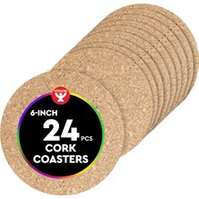 Kawin Hygloss Mantar Bardak Altlıkları - 15,24 cm Yuvarlak (24'lü Paket)