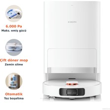 Xiaomi 6.000 Pa Emişli, Çift Döner Moplu, Toz Boşaltan ve Mop Yıkayıp Kurutan Istasyonuyla Günlük Temizliği Destekleyen Robot Süpürge + Mutfak Tartısı (Onerous)