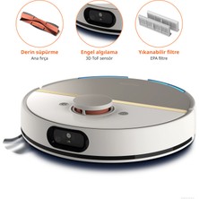 Philips Azami 5.000 Pa Emişli Titreşimli Paspası ve Dört Islaklık Ayarıyla Günlük Bakım Sunan Çift Bant Wi-Fi Bağlantılı Robot Süpürge + Tiftik Cihazı (Onerous)