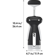 Kawin Oxo - Good Grips Steel Kanatlı Tirbuşon, Çıkarılabilir Kapsül Kesici, Plastik, Siyah