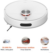 Xiaomi 10.000 Pa Emişli Saç Dolanmasını Azaltan Fırçası ve Üç Su Ayarıyla Süpürme ve Silmeyi Birleştiren Lazer Haritalı Robot Süpürge + Mutfak Tartısı (Onerous)